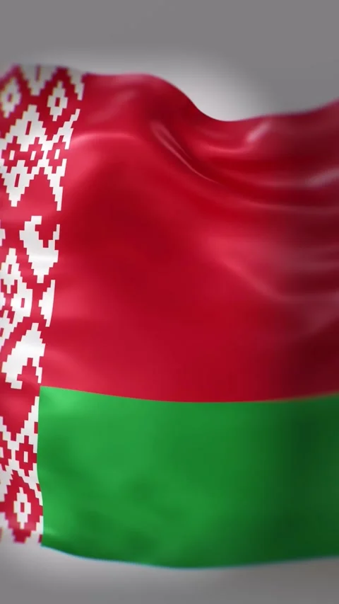 A 3D animation shows the Belarus flag with its colors and patterns Stock Footage 333671960