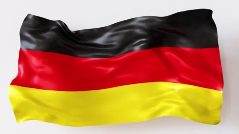 A 3D animation shows the German national flag waving in the air Stock Footage 334054419