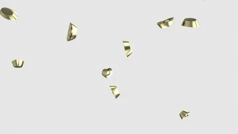 3d animation shows multiple falling ancient Chinese gold ingots symbolizing.. Stock Footage 310417697