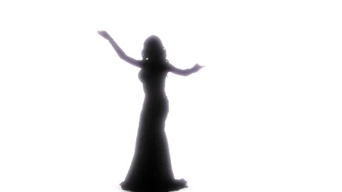 3D Animation  Silhouette Belly Dancer In Lighting Stage 스톡 동영상 153692422