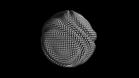 3D animation of a silver sphere in balls Stock Footage 166049750
