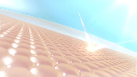 3D Animation skin cell with UV protection. Stock Footage