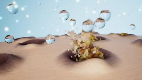 3D Animation of Skin Pore Cleansing and Blackhead Removal Stockbeeldmateriaal 338319489