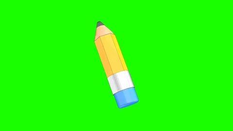 3D Animation of small pencil on a green screen. Stock Footage 277203218