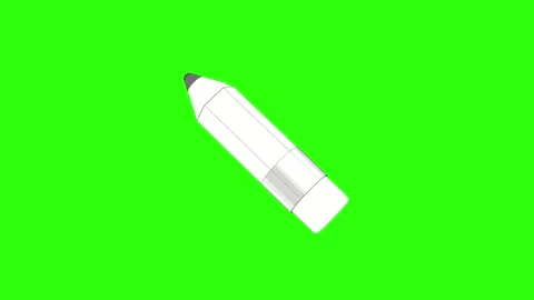 3D Animation of small white pencil on a green screen. Stock Footage 280383182