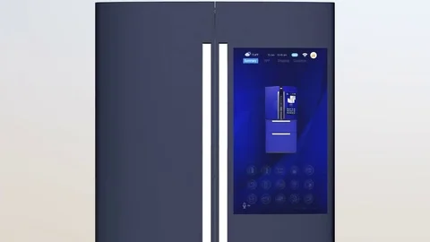 3D animation of smart refrigerator touch interface Stock Footage 75739493