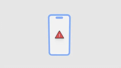 3d animation smartphone displaying a red warning alert icon on a green scre.. Stock Footage 310165089