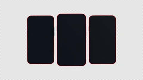 3D Animation of Smartphone mockup set with dark screen display Stock Footage 331689730