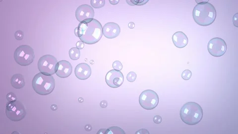 3d animation of soap bubbles on a lilac background Stock Footage 160188811