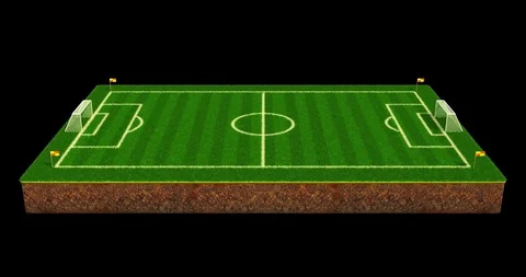 3d animation of a soccer field with alp... | Stock Video | Pond5