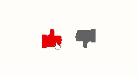 3d animation of social media like button. Thumbs up, popularity, followers Stock Illustration