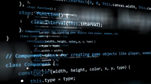 3d animation of software language writing. Creating game concept code Stock Footage 303207259