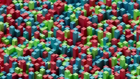 3D animation of sound level bars jumping... | Stock Video | Pond5