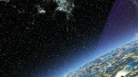 3D animation of space flight around orbit Stock Footage 108639119