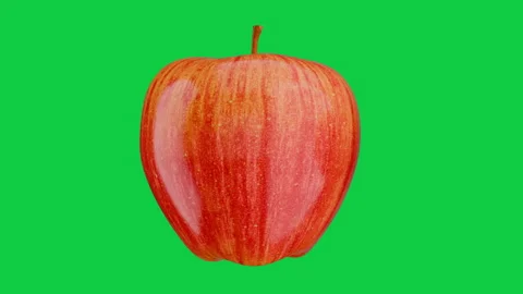 3D Animation of Speckled Red Apple Rotating on Chroma Key Green Background,  Stock Footage 339818309