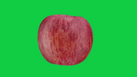 3D Animation of Speckled Red Apple Rotating on Chroma Key Green Background,  Stock Footage 339818379