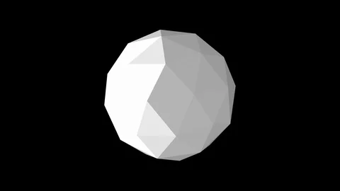 3D animation of a spherical geometric white sphere consisting of a set of Stock Footage 125644189