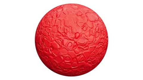 3D animation of the spinning red crocodile leather or reptile skin sphere Stock Footage 274555287