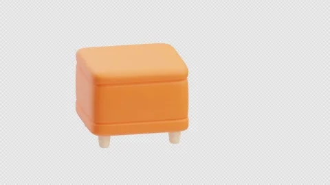 3D Animation of Square Sofa Stock Footage 296464137