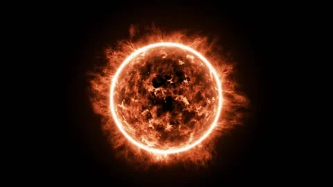  3D animation of a star the sun in space on a black background Stock Footage 130892047