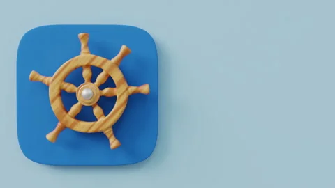 3d animation of the steering wheel icon Stock Footage 270483953