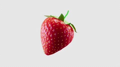 3D animation of a strawberry rotating around its axis. Alpha Channel. Stock Footage 285169096