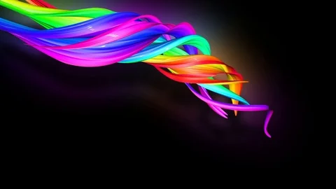 3d animation stream of colored ribbons f... | Stock Video | Pond5