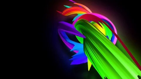 3d animation stream of colored ribbons f... | Stock Video | Pond5