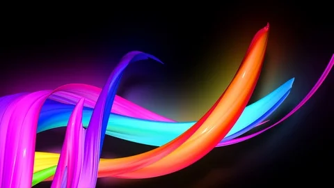 3d animation stream of colored ribbons f... | Stock Video | Pond5
