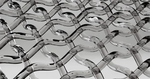 3D animation is a structure in the form of a glass mesh consisting of curved Stock Footage 337942483