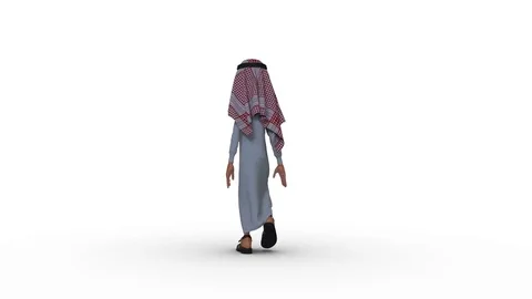 3d Animation of a Stylized Middle Eastern Man with cast shadow. Stock Footage 79548107