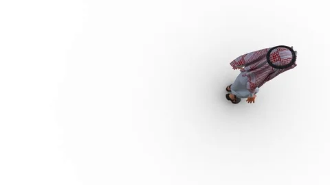 3d Animation of a Stylized Middle Eastern Man with cast shadow. Stock Footage 79548309