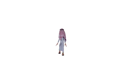 3d Animation of a Stylized Middle Eastern Man Without Cast Shadow. Stock Footage 79585436
