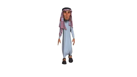 3d Animation of a Stylized Middle Eastern Man Without Cast Shadow. Stock Footage 79585483