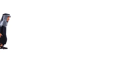 3d Animation of a Stylized Middle Eastern Man Without Cast Shadow. Stock Footage 79585485