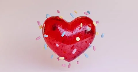 3D animation stylized red heart with dynamically moving pills flying around Stock Footage 321890543