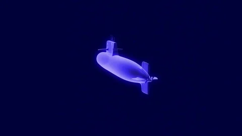 3D animation of a submarine hologram rot... | Stock Video | Pond5