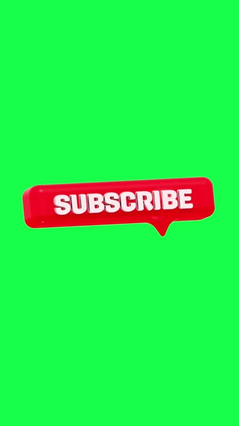 3D animation of a subscribe bubble icon on a green screen Stock Footage 309927558