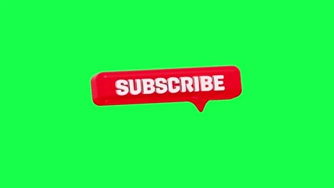 3D animation of a subscribe bubble icon on a green screen Stock Footage 309927571