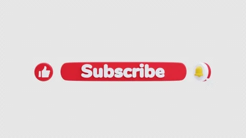 3D Animation of Subscribe Button with Like and Bell Icon Stock Footage 314037841