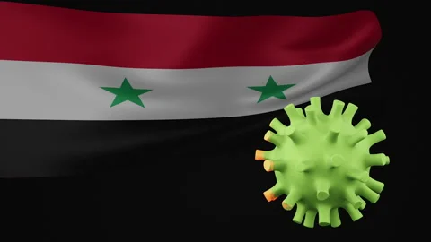 3D animation of Syria flag of the disappearance of the covid virus Stock Footage 172461209
