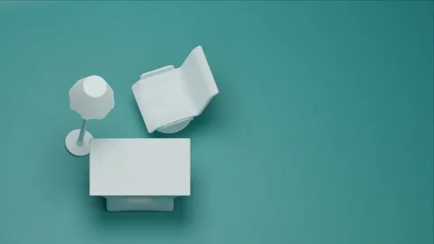 3d Animation of Table, Chair, and Living room lamps Stock Footage 266765244