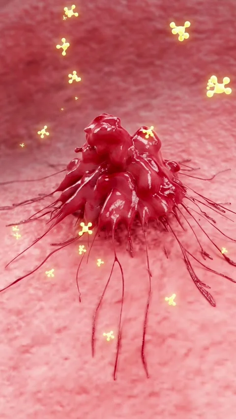 3D animation of targeted drug therapy, chemotherapy Stockbeeldmateriaal 344102992