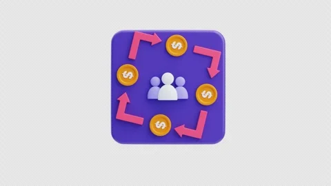 3D Animation of Teamwork and money flow Stock Footage 311921113