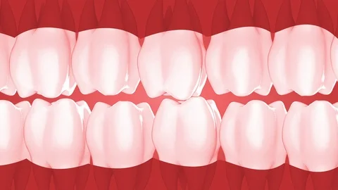 3d animation of teeth in mouth. Loop, alpha channel. Stock Footage 99870650