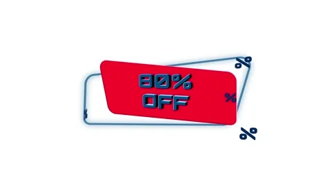 3d animation text 80 Percent Off on trendy flat geometric banner. 80 percent off Stock Footage 164264855