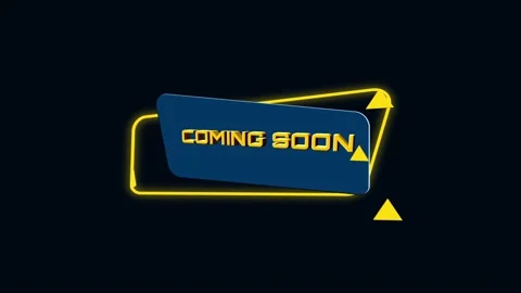 3d animation text Coming soon on trendy flat geometric banner. Flying and Video stock 164264248