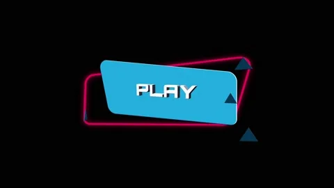 3d animation text Play on trendy flat geometric banner. Flying and rotating Stock Footage 164262666