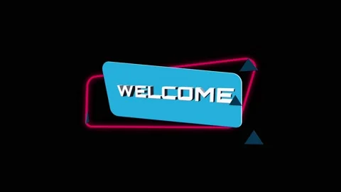3d animation text Welcome on trendy flat geometric banner. Flying and rotating Stock Footage 164263740