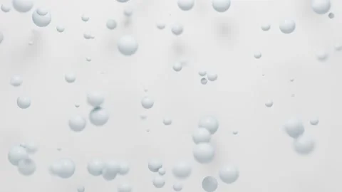 3D animation, texture of white moving spheres on a white background. Stock Footage 338443088